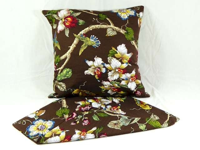 Orchids chocolate cushion cover