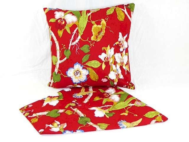 Orchids red cushion cover