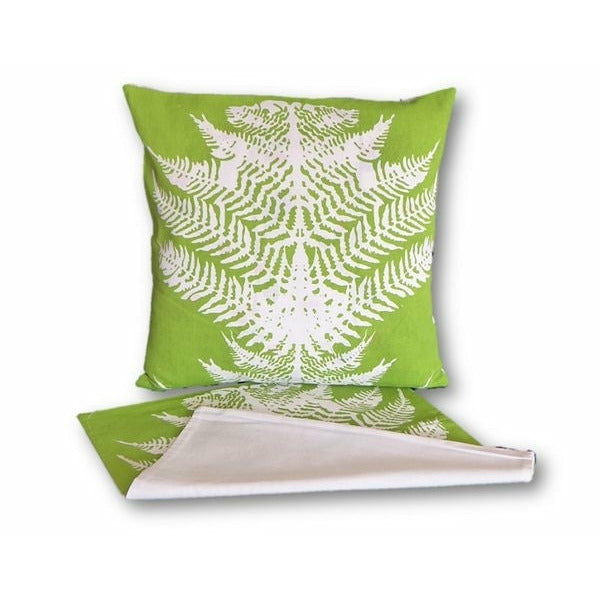 Green fern cushion cover