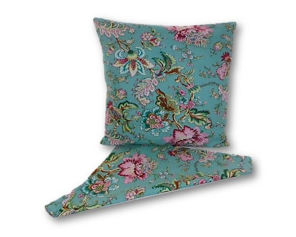 Vintage floral blue cushion cover