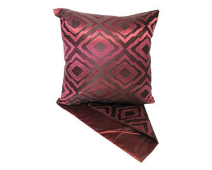 Diamond mosaic red cushion cover