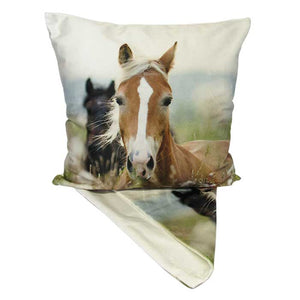 Two horses cushion cover