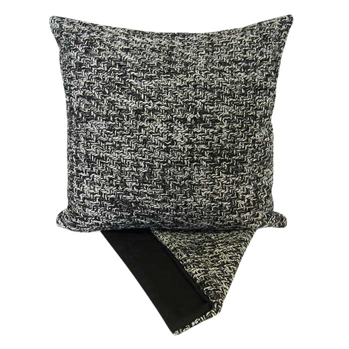 Herringbone in black cushion cover