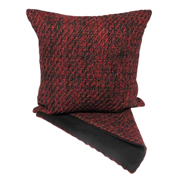 Herringbone in red cushion cover
