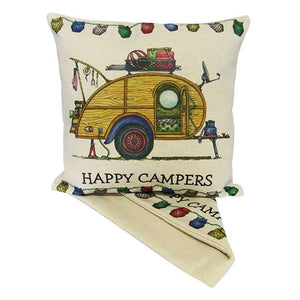 Happy Campers vintage life cushion cover