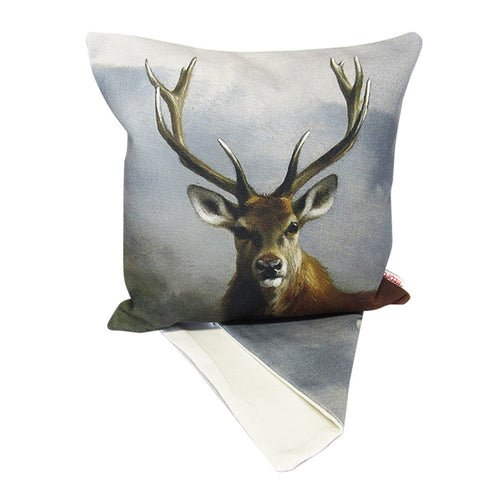 Stag in the mist cushion cover
