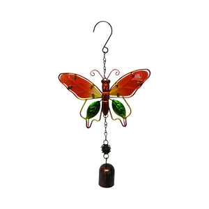 Garden glass butterfly hanger orange