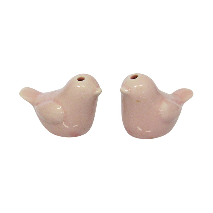 Salt and pepper shakers love birds pink